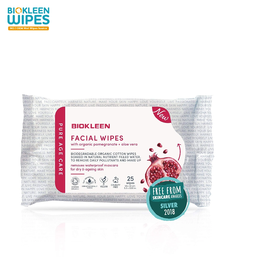 Biokleen OEM Free Sample 3 in 1 Makeup Removal Daily Pre-Moisture Non-Woven Fabrics Facial Cucumber Cleansing Wipes for Adults