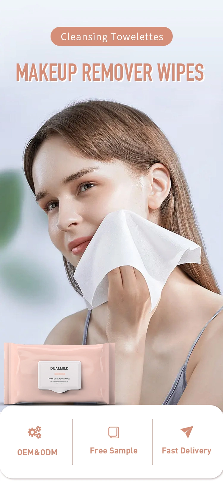 OEM Skin Care Cotton Natural Water Face Wipes Skin Sensitive Facial Wipes