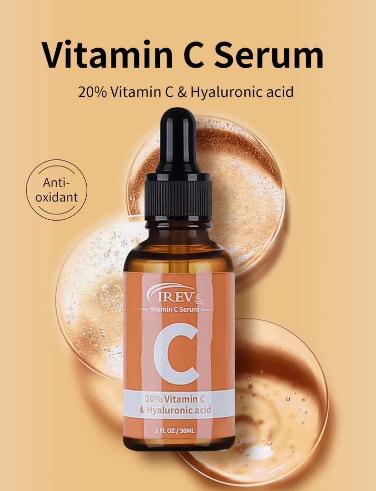 Wholesale Firming Anti Wrinkle Facial Serum Organic Moisturizing Whitening Skin Care 20% Vitamin C Hyaluronic Acid Face Serum