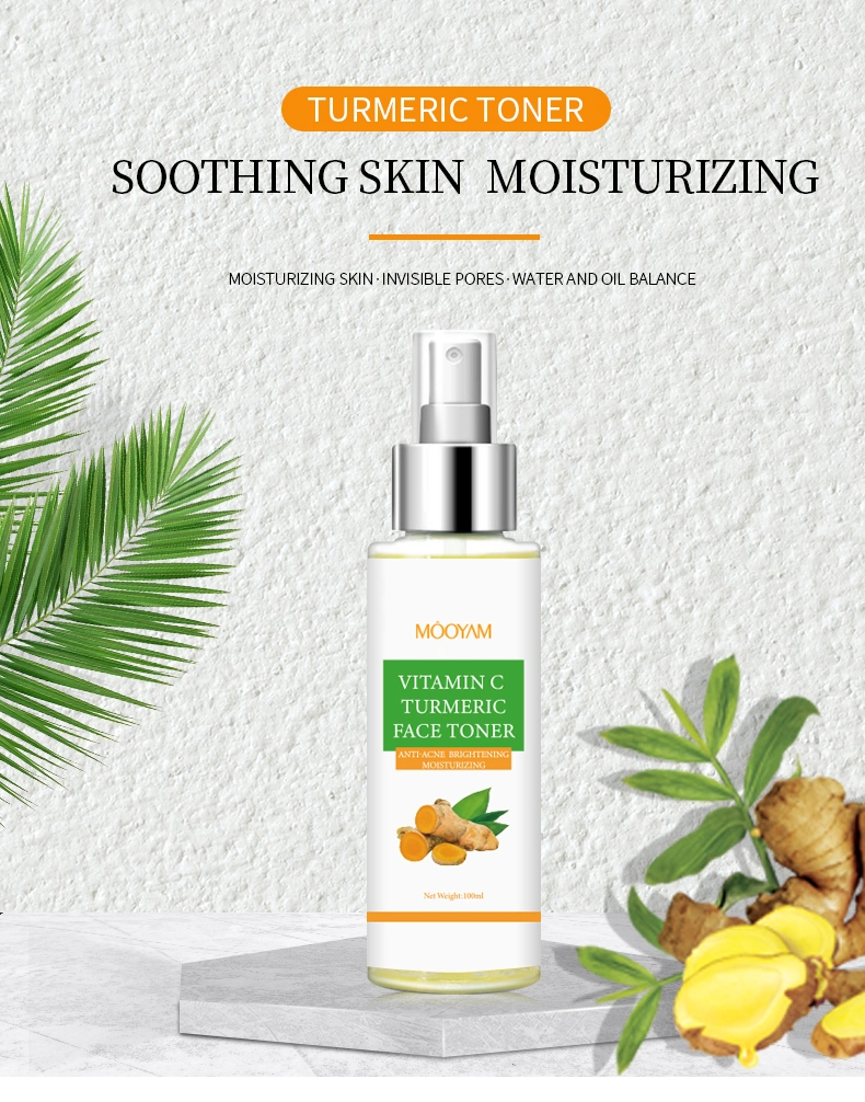 OEM Skin Care Supplier Skin Moisturizing Toner Soothing Anti-Acne Brightening Turmeric Face Spray Facial Toner