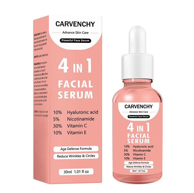 Online Wholesale in 4 in 1 Face Serum Moisturizing and Moisturizing Powerful Four in One Facial Essence Serum Vitamin C Serum Nicotinamide Hyaluronic Acid Serum