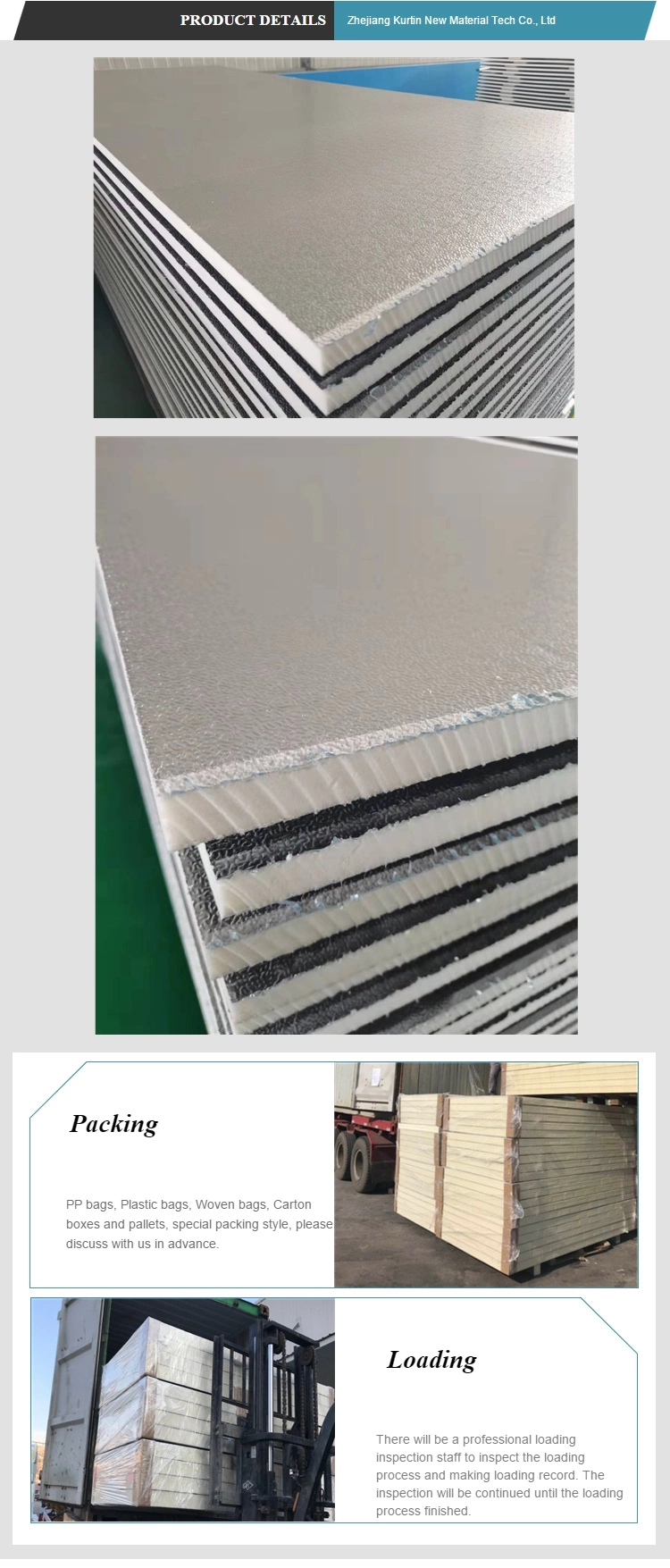 Waterproof Paper Face PIR PUR Boards Close Cell Polylsocyanurate Foam for Residential Structure Geothermal Insulation