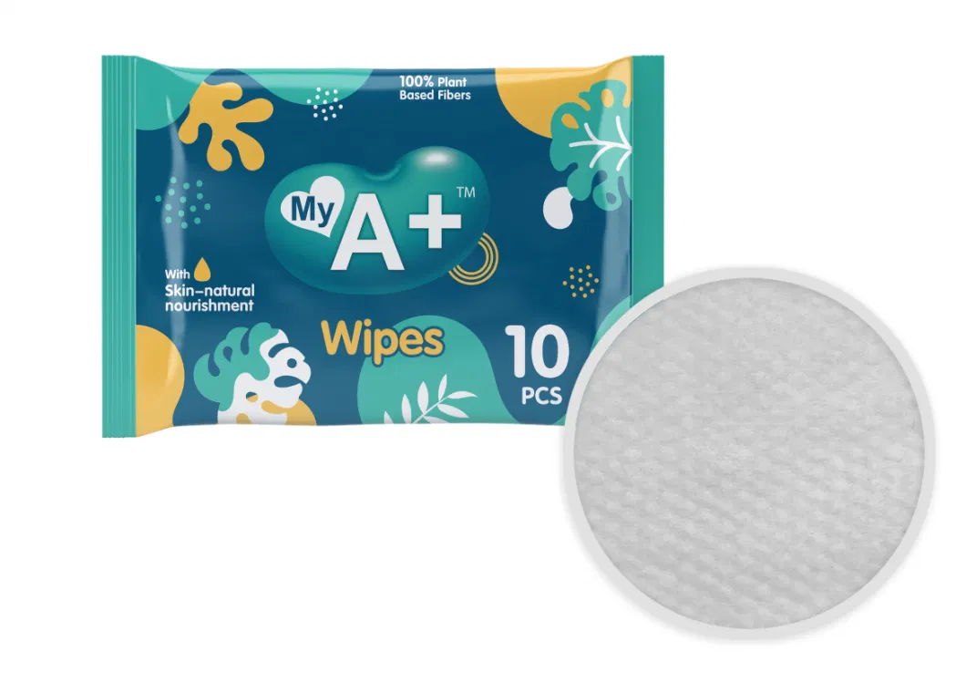 OEM Biodegradable Cleansing Wipes Facial Wipes for Makeup Removing 10 PCS Bags