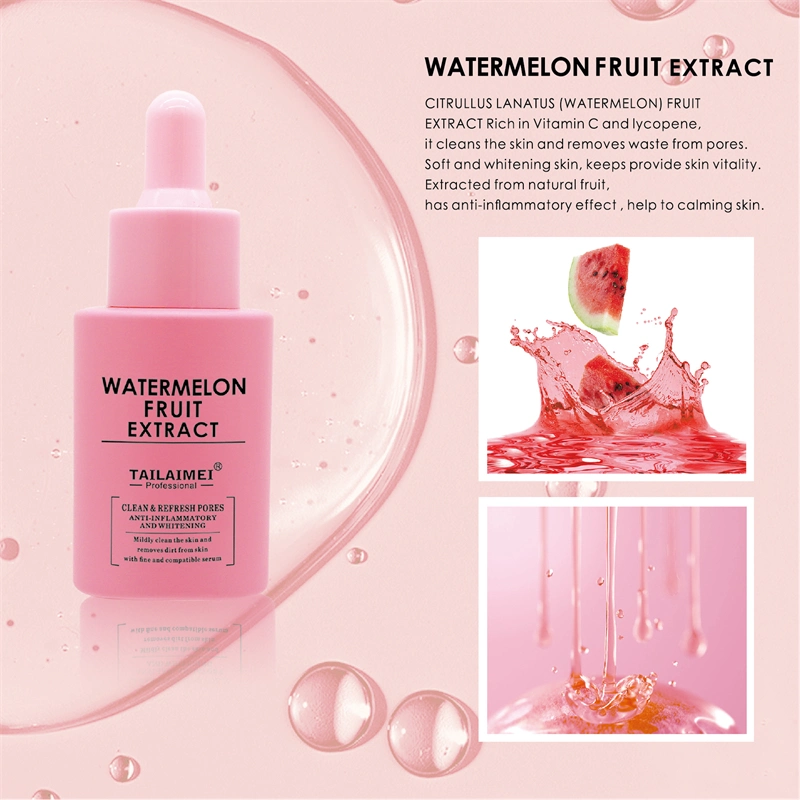 Tailaimei Private Label Watermelon Fruit Extract Serum Face Cleansing Serum Pore Refining Smoothing Brightening Whitening Serum