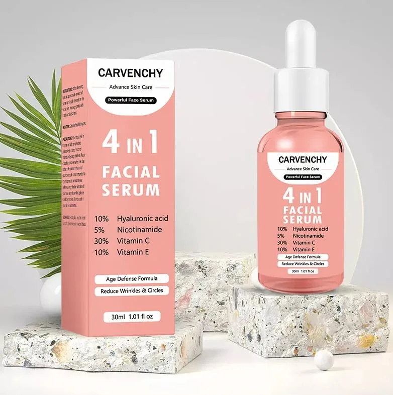 Online Wholesale in 4 in 1 Face Serum Moisturizing and Moisturizing Powerful Four in One Facial Essence Serum Vitamin C Serum Nicotinamide Hyaluronic Acid Serum