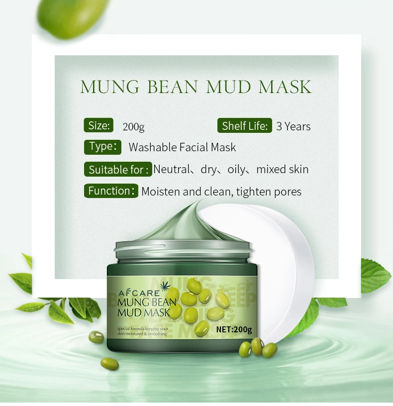 OEM/ODM Mung Bean Mud Mask Acne Mask Deep Clean Mung Bean Film