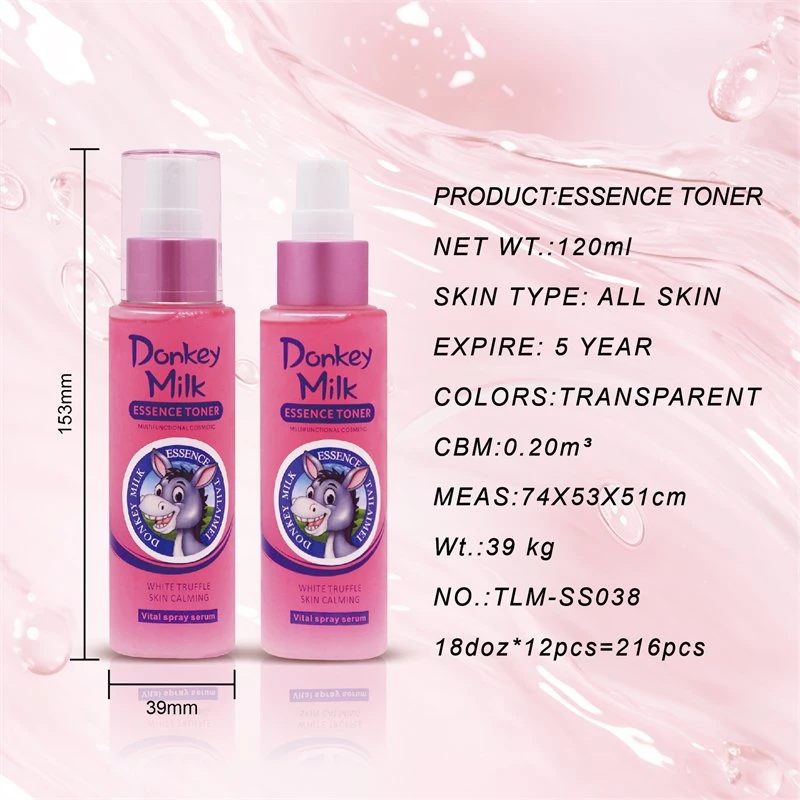 Tailaimei Manufacturer Donkey Milk Vitamin E Collagen Facial Toner Face Spray Anti-Aging Skin Care Essence Skin Toner