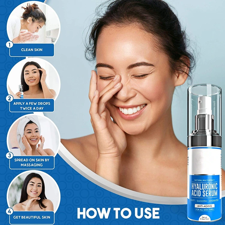 Advanced Custom Anti Aging Skincare Moisturizing Hyaluronic Acid Serum