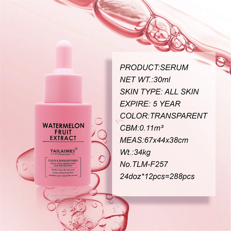 Tailaimei Private Label Watermelon Fruit Extract Serum Face Cleansing Serum Pore Refining Smoothing Brightening Whitening Serum