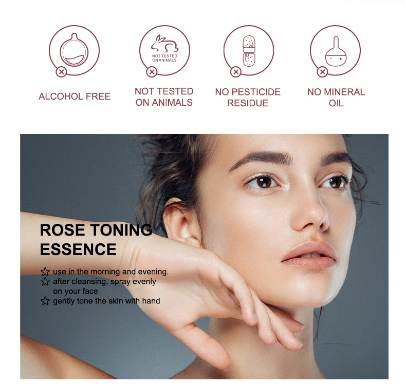 Hot Selling Custom Natural Moisturizing Anti Wrinkle Organic Pure Face Toner Whitening Rose Water Spray Wholesale for Oily Skin