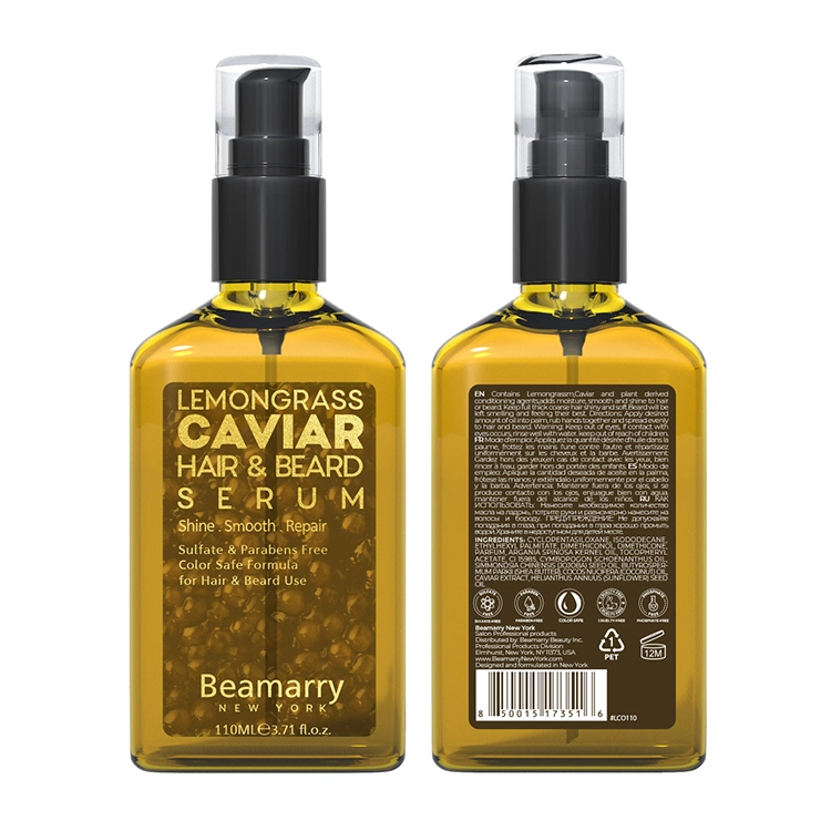 Beamarry Private Label OEM ODM Hair Care Hair Beard Treatment Lemongrass Caviar Hair &amp; Beard Serum for Hair &amp; Beard