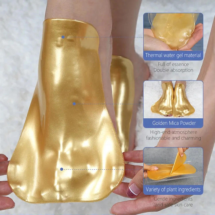 Wholesale Glycerin Pad Disposable Hydrogel Collagen 24K Gold Foot Mask