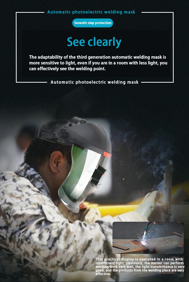 Welding Helmet Welding Mask Protective Mask Adjustable Solar Automatic Charging Customizable