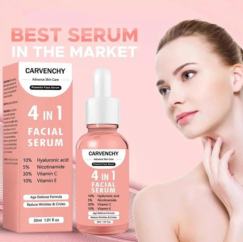 Online Wholesale in 4 in 1 Face Serum Moisturizing and Moisturizing Powerful Four in One Facial Essence Serum Vitamin C Serum Nicotinamide Hyaluronic Acid Serum