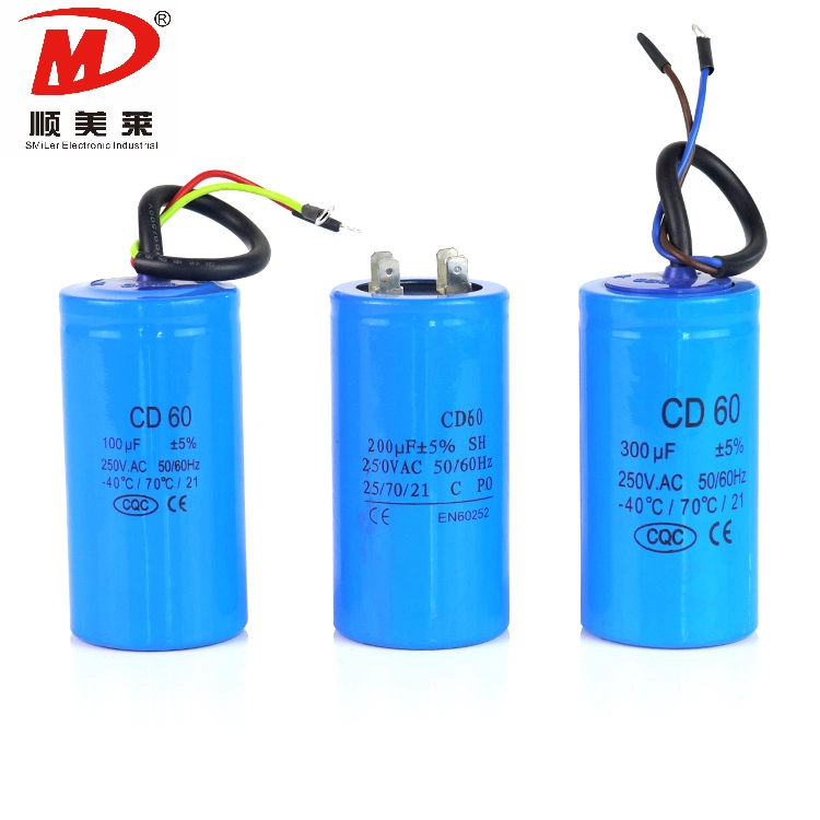 Smiler CD60 125V Capacitor AC Motor 40/85/21 CD Capacitor Original Manufacturer Starter Capacitor