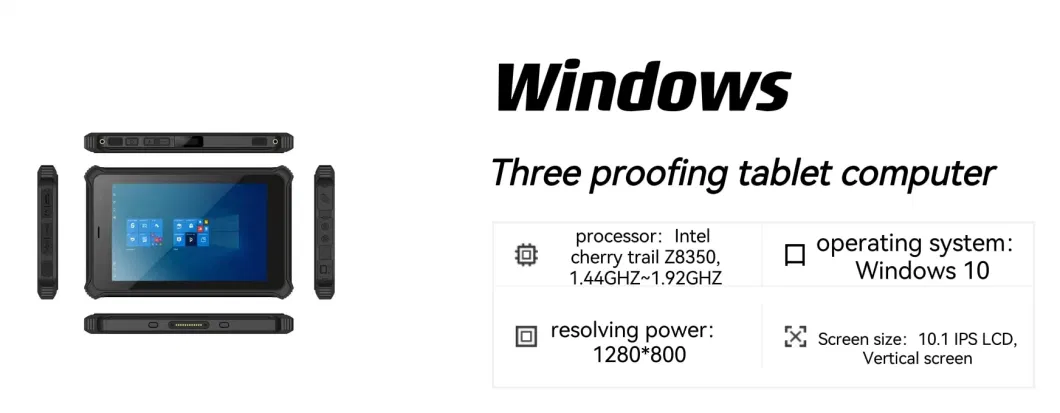 Risenda Rsd-10z 10.1 Inch Windows Z8350 Tablet IP67 Three Proofing Tablet Computer