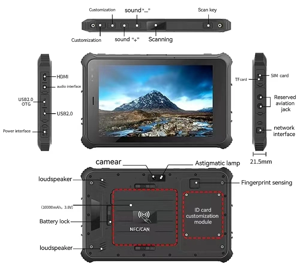 Professional Factory Windows 10 PRO Rugged Tablet PC with NFC RFID