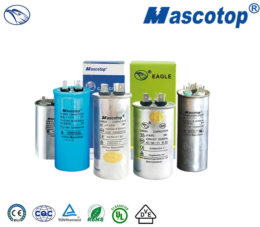 China Vegetable Oil Mascotop 50PCS/CTN 50UF/450V Start 450V Capacitor Cbb65-R