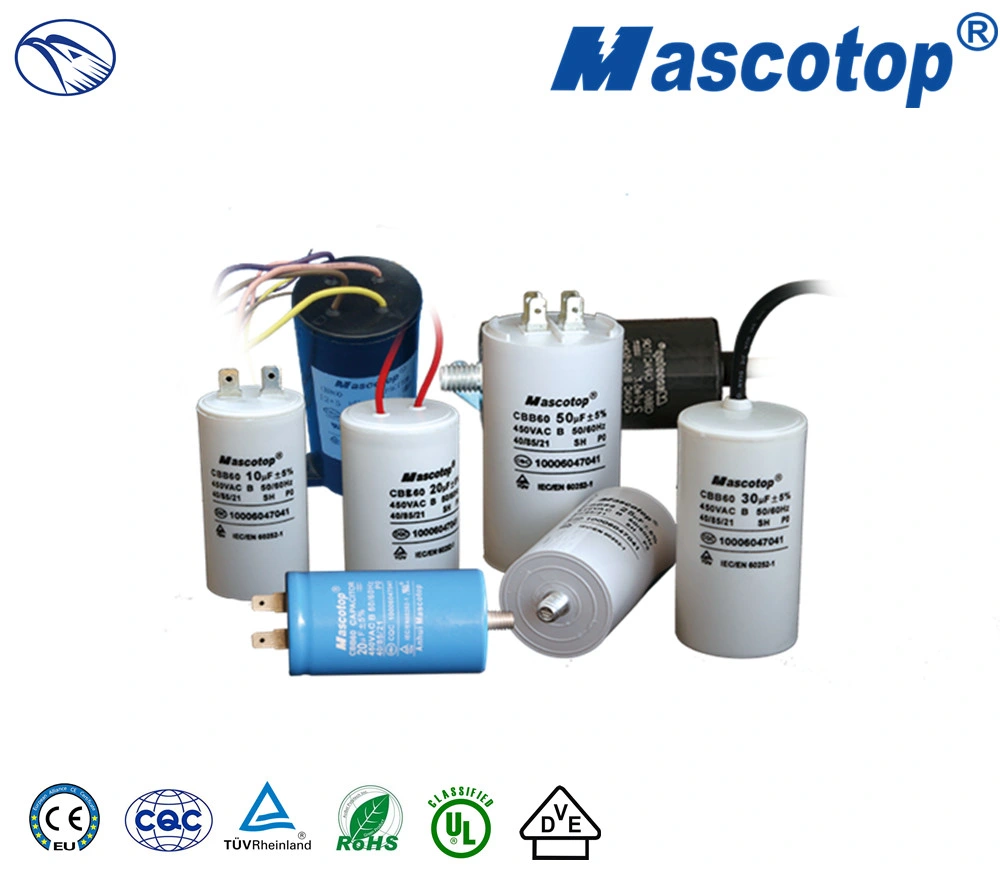 Refrigeration Cbb60 Motor Capacitor 450VAC 50/60Hz with CE TUV UL Certification 1-100UF Used in Pump B Class