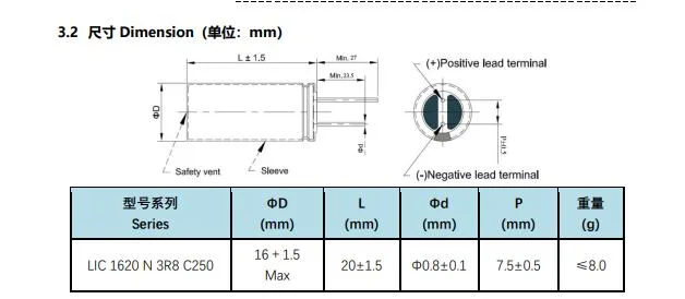 Bt Lic 1620 N 3r8 C250 Lithium-Ion Capacitor