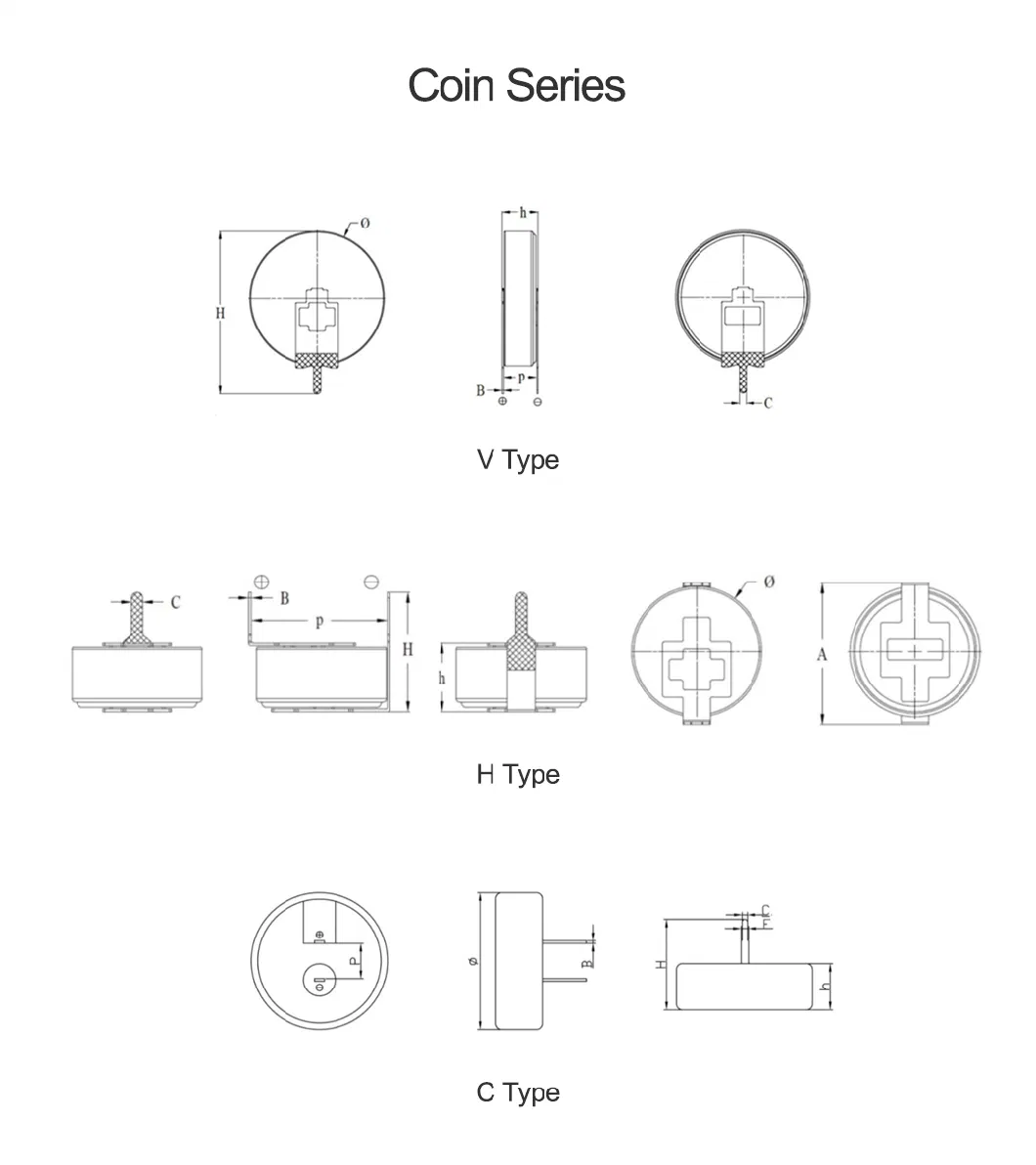 Coin Supercap 5.5V 0.1f-V Electric Double Layer Capacitors Gold-Capacitor OEM Available