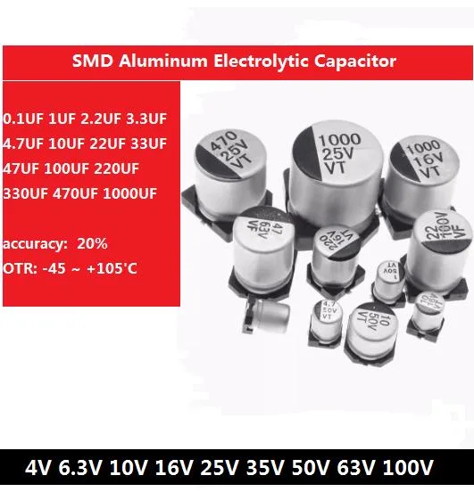 33UF 100V Aluminum Electrolytic Capacitor 2000hrs SMD 8*10mm /10*10mm