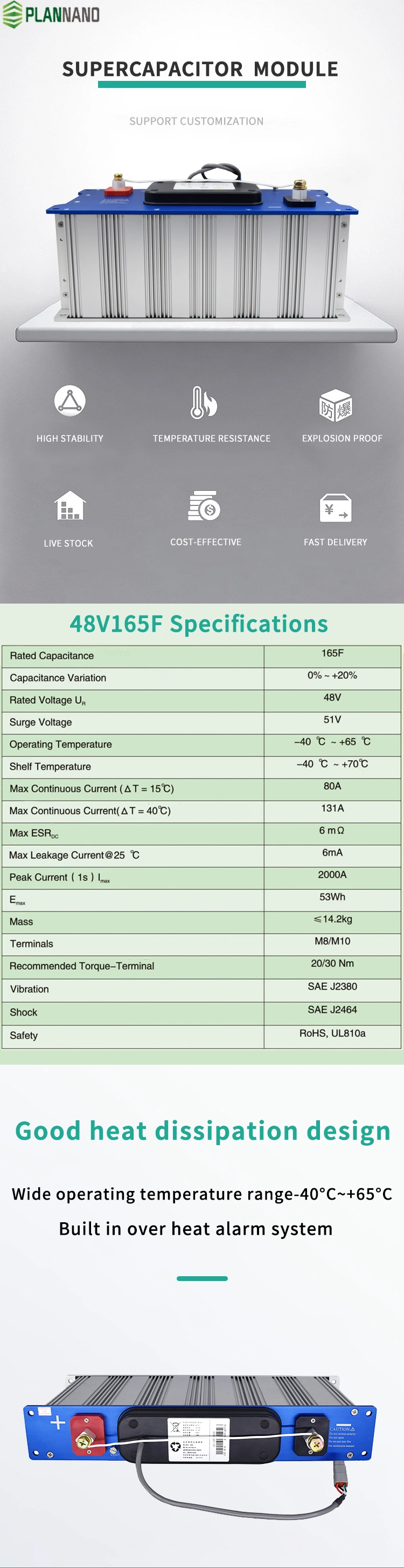 Ultracapacitor Module 48V165f, Supercapacitor, Super Capacitor