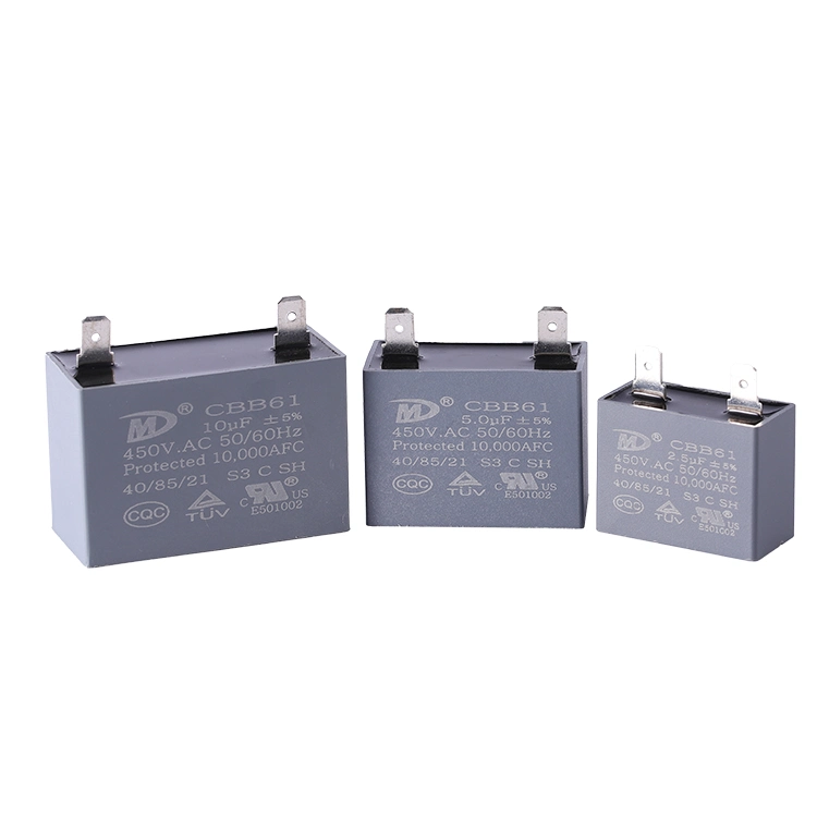 Original Capacitor Factory 8UF 250V Cbb61 AC Starting Exhaust Fan Capacitors with Terminal Motor Original Manufacturer Datasheet