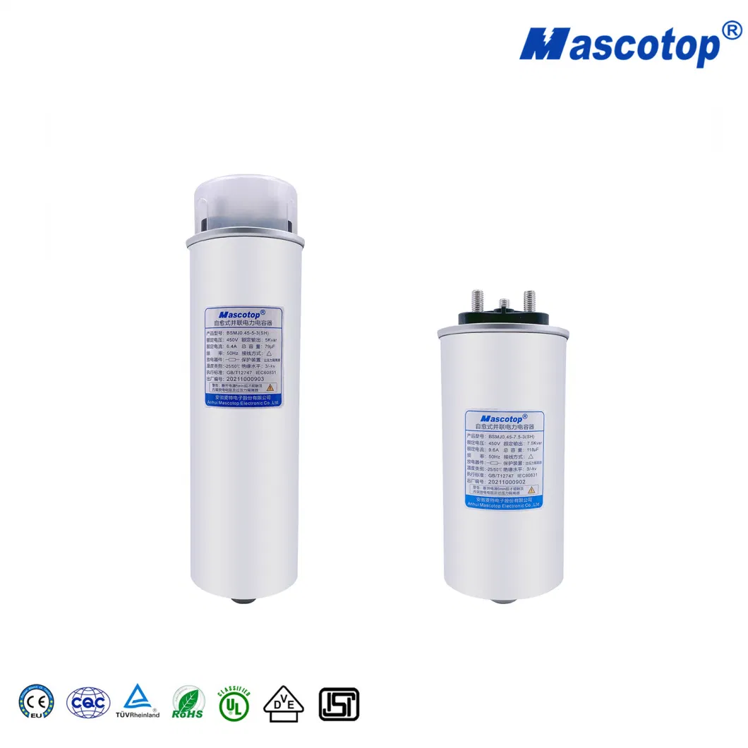 Bsmj/Bcmj/Bgmj 1-50kvar Mascotop Brand Self-Healing Low Voltage Shunt Power Capacitor with High Quality Used in Distribution Cabinet