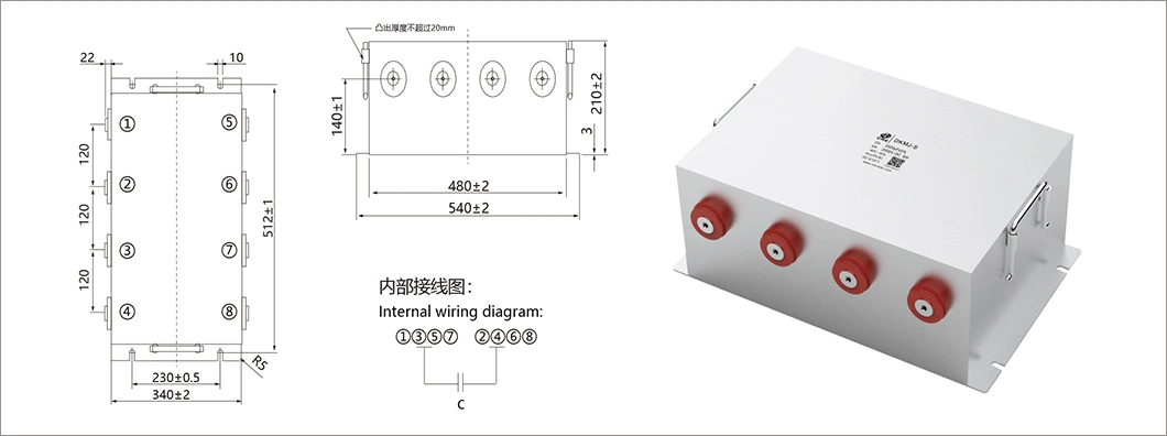 Compact Package Metallized Film Resonance Capacitor Self Designed Large Voltage and Current