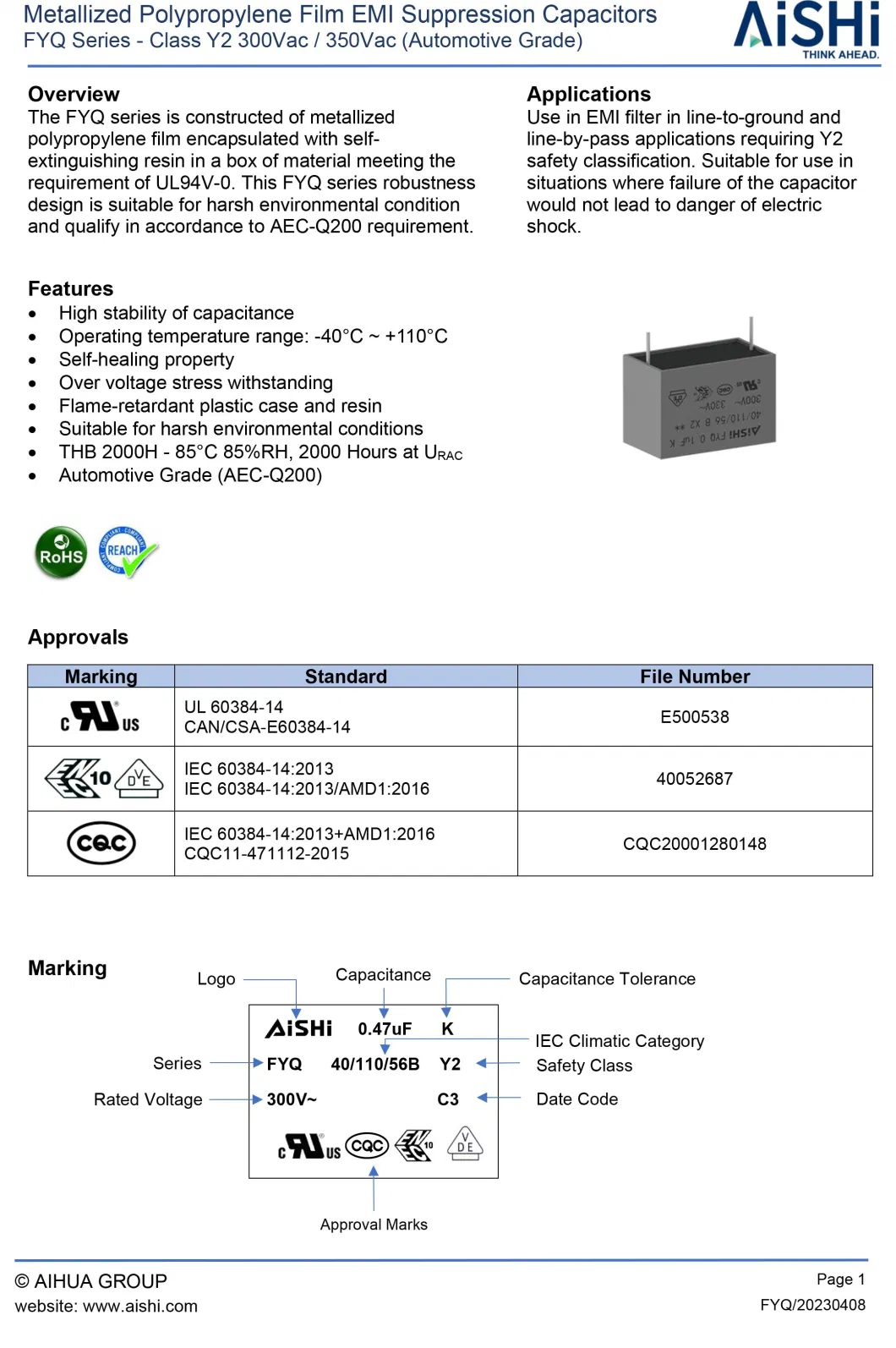 Support Customization Cbb65 800V 0.47UF 1200V. DC Aam Snubber Film AC Filter Capacitor