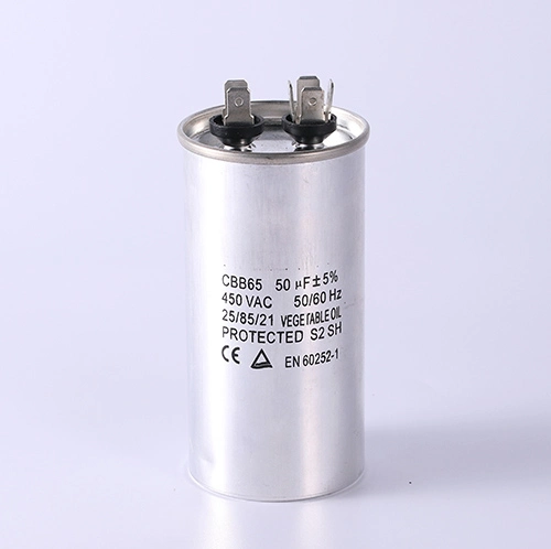 Oil-Filled Condenser Air Conditioner Spare Parts Cbb65 Air Conditioning Capacitor Manufacturer High Quality AC Capacitor 45UF 450V Round Dual Run Capacitor