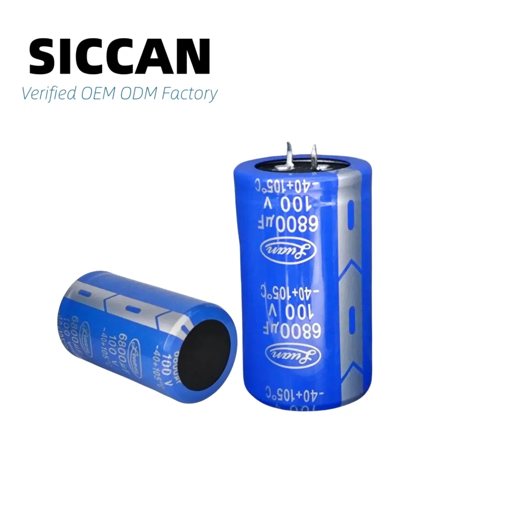 Large Can 100V 6800UF Low Impedance Snap-in Terminal Aluminum Electrolytic Capacitor 35*60mm