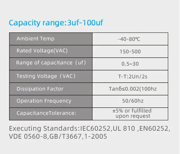 Supplier Run Fan Capacitors/Capacitor Cbb61/Power Capacitor