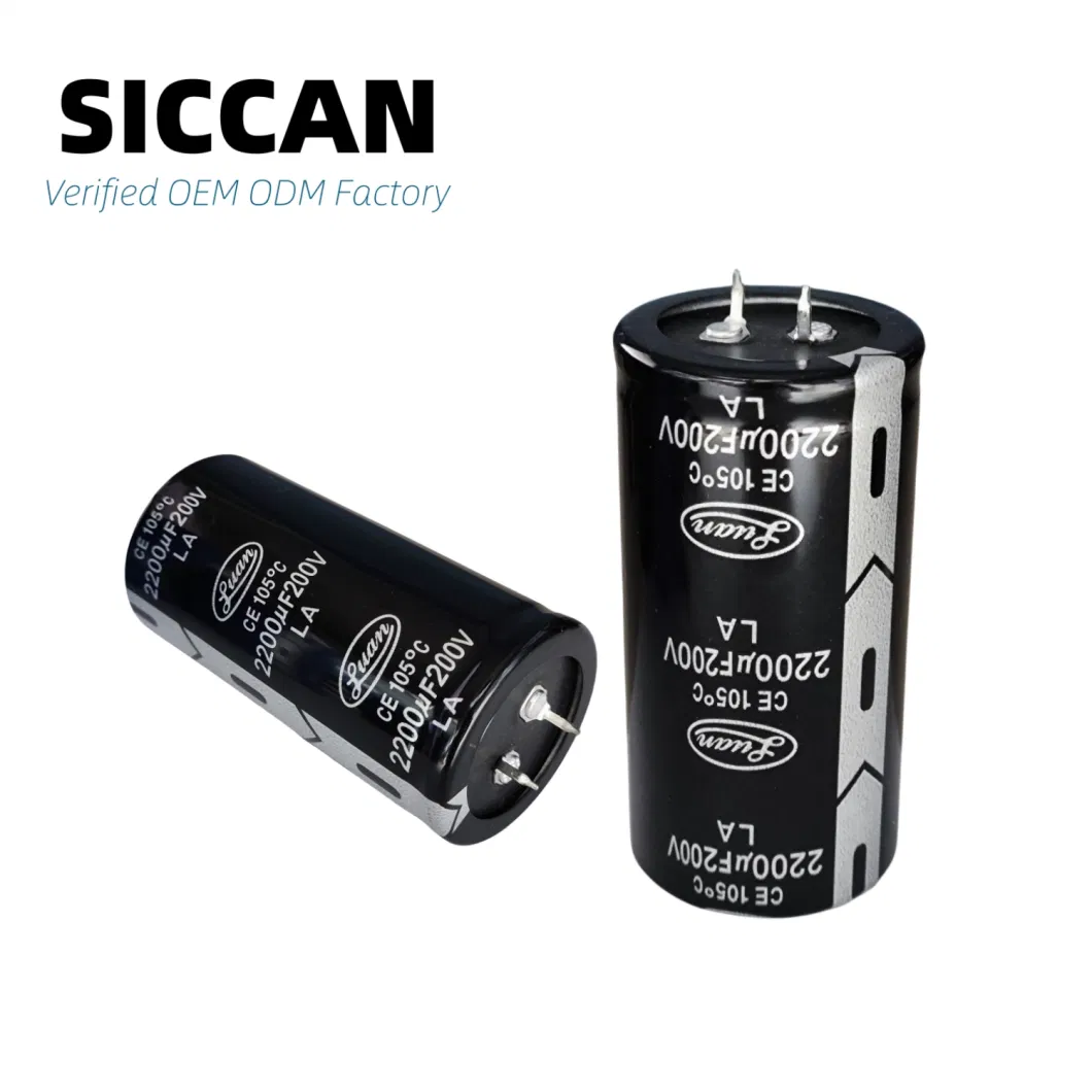 China High Voltage Low Leakage Low Impedance Capacitor 2200UF 200V Electronic Component