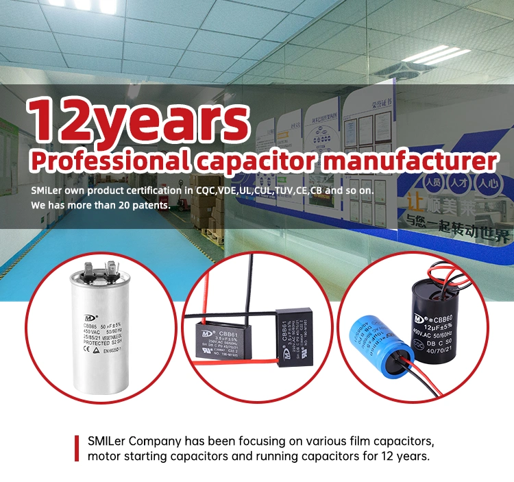 Reliable Supplier 2.5UF 400V Cbb61 AC Starting Water Cooled Capacitor with Wires 450V Motor