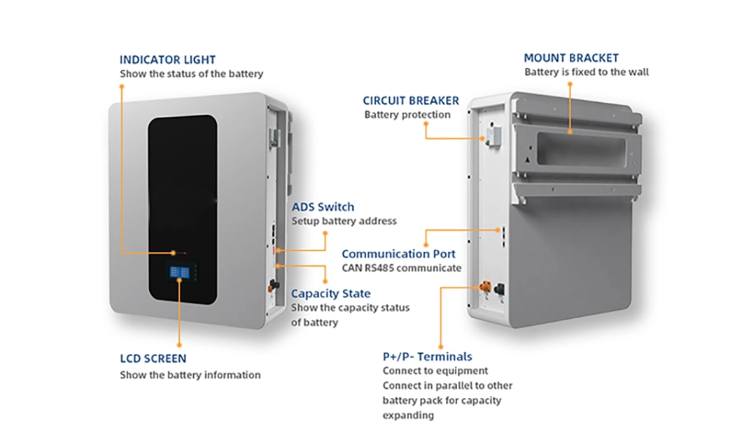 Powerwall Super Capacitor Battery 51.2V 100ah Power Wall Home Energy Storage Battery