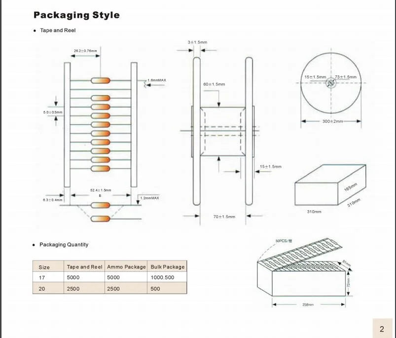 Topmay Axial Multilayer Ceramic Disc Capacitor Mlcc