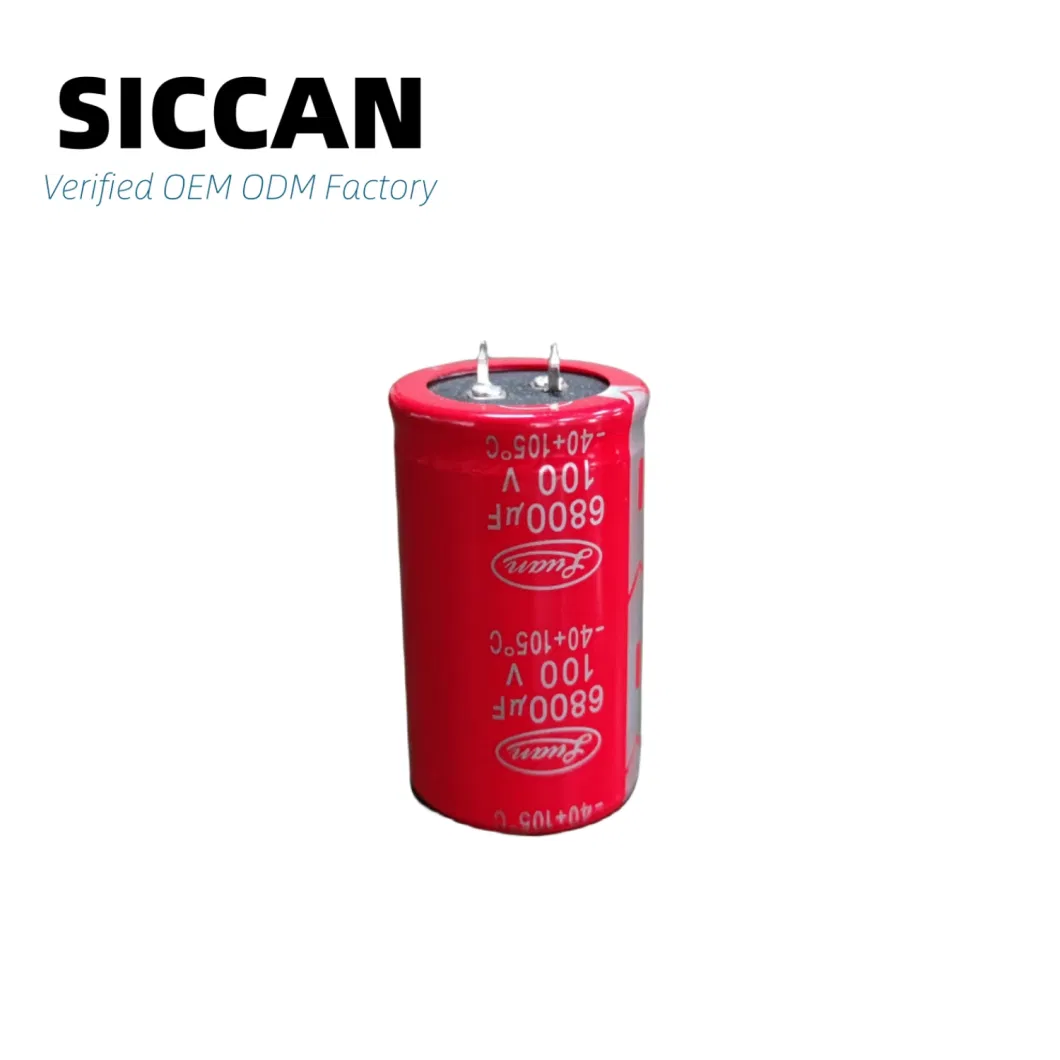 Large Can 100V 6800UF Low Impedance Snap-in Terminal Aluminum Electrolytic Capacitor 35*60mm