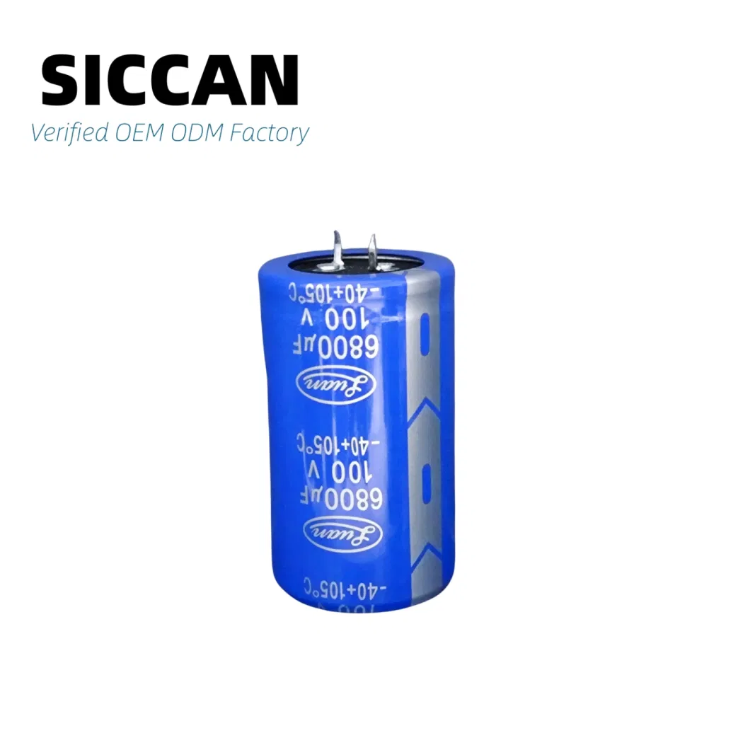 Large Can 100V 6800UF Low Impedance Snap-in Terminal Aluminum Electrolytic Capacitor 35*60mm