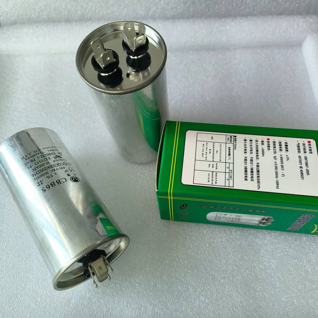 Cbb65 Air Conditioner Compressor Starter Capacitor 450V Aluminum Case Capacitor Air Conditioner Capacitor