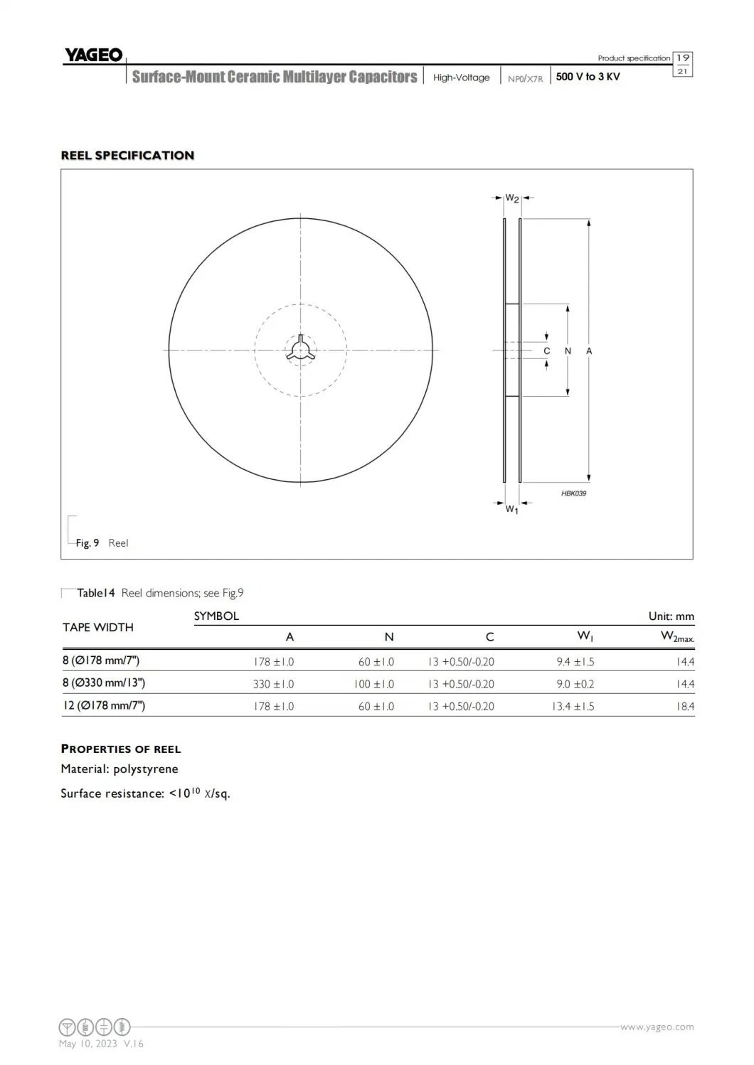 Mlcc CC1210KKX7R0BB105 100 V 1uF X7R 1210 10% General Purpose&amp; High SMT/SMD Capacitor Yageo