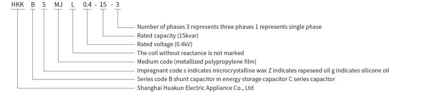 Hkkbsmj Series Self-Healing Low Voltage Shunt Capacitors Improve Power Quality Improve Power Factor