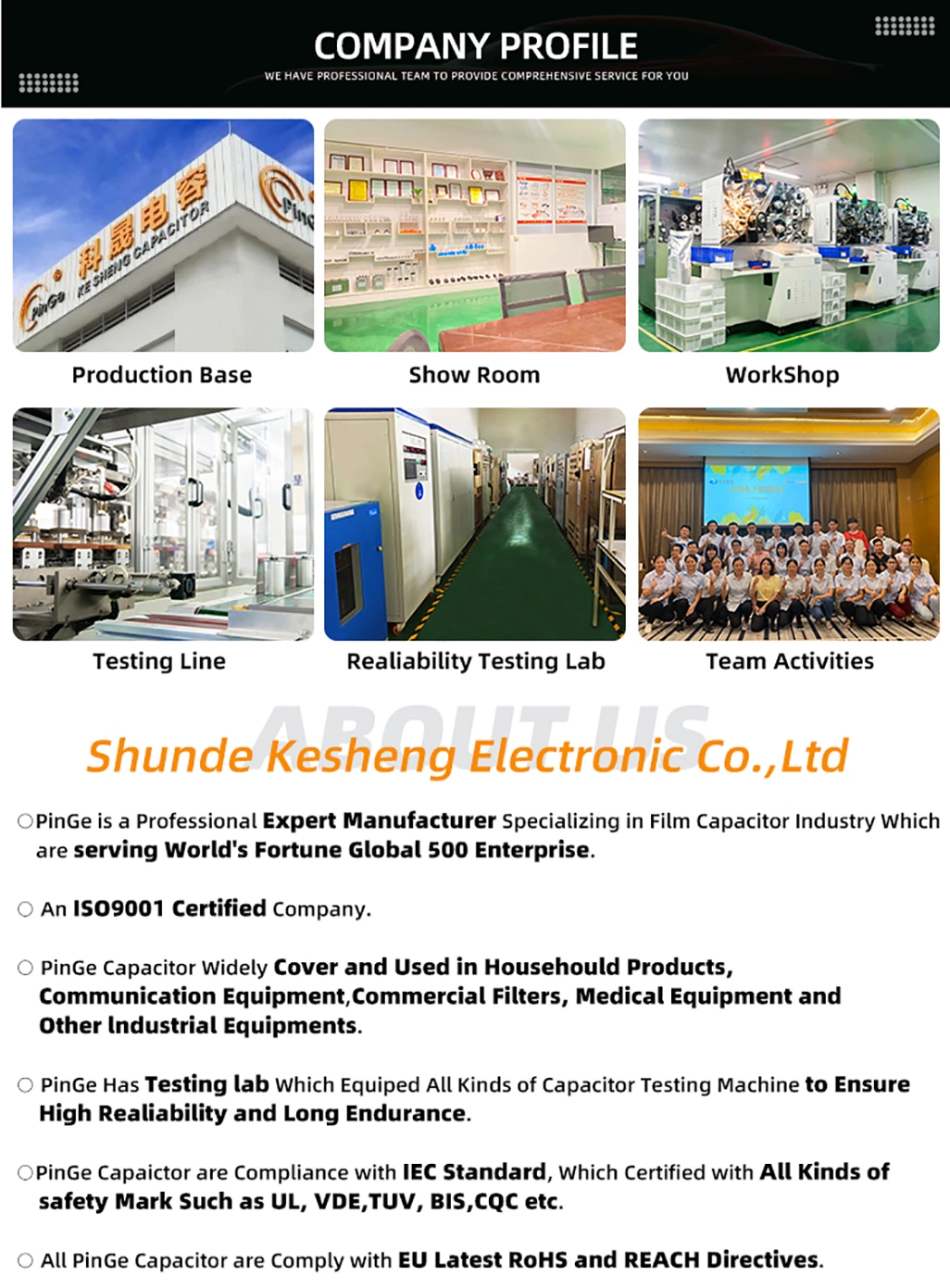 Ks Pinge Air Conditioning Capacitor China Manufacturer High Quality AC Capacitor 45UF 450V Round Cbb65 Dual Run Capacitors