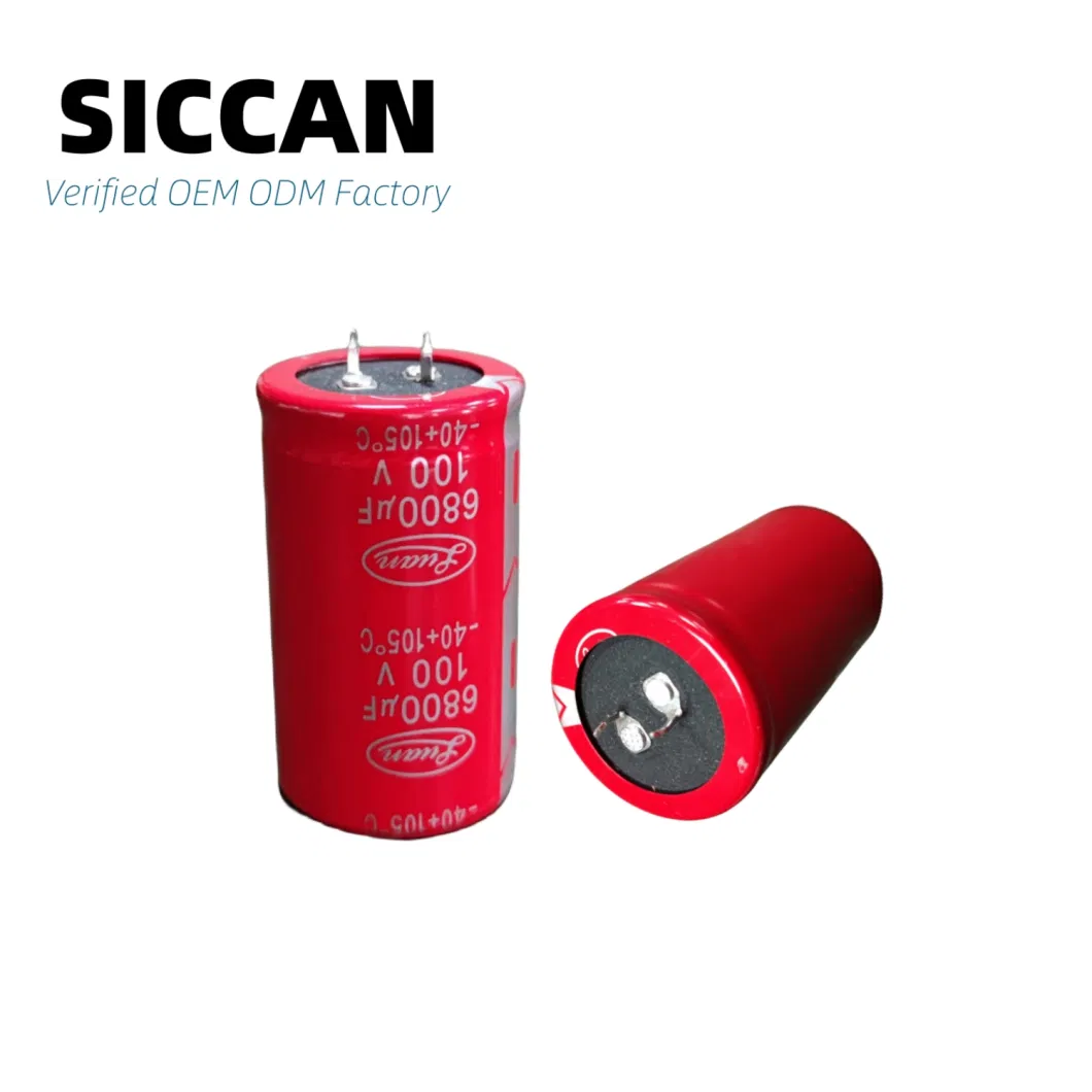 Large Can 100V 6800UF Low Impedance Snap-in Terminal Aluminum Electrolytic Capacitor 35*60mm