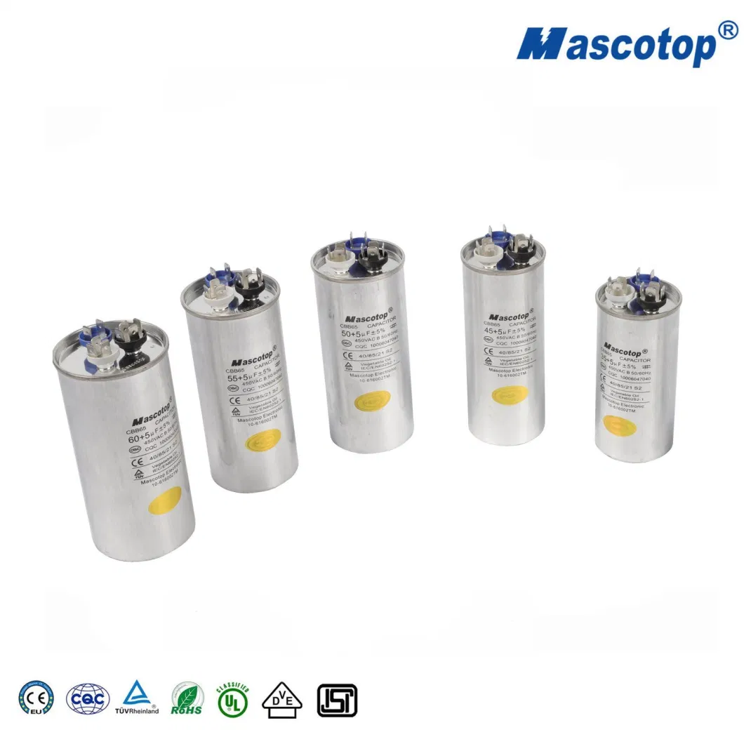 OEM Through Hole Aluminum Mascotop China Electrolytic Capacitor Cbb65 Cbb65-R