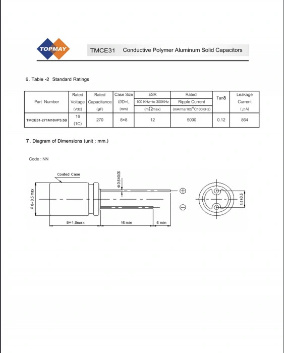 SMD Aluminum Electrolytic Capacitor 22UF/16V 3000 Hours Tmce31