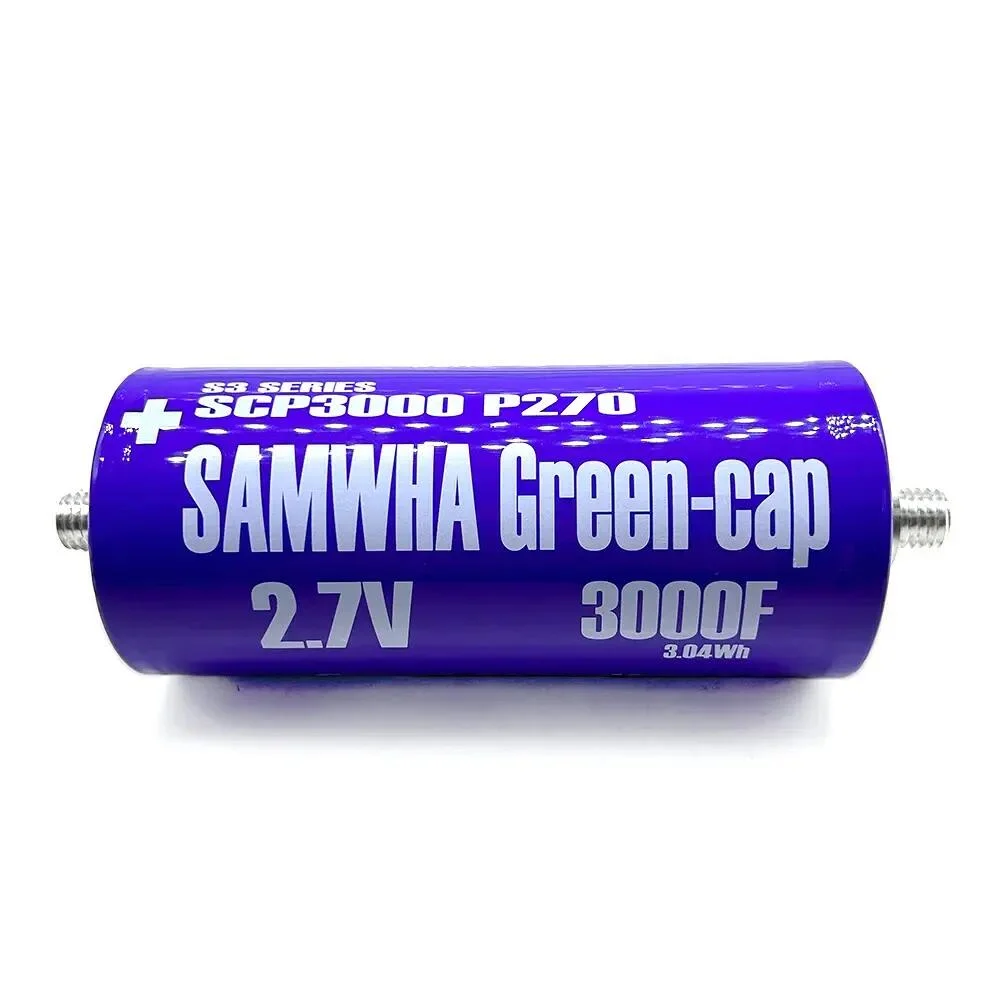 Samwha Green-Cap 2.7V 3000f P270 Super Capacitors Ultracapacitor High Capacity for Supercapacitor Automotive Rectifier Module