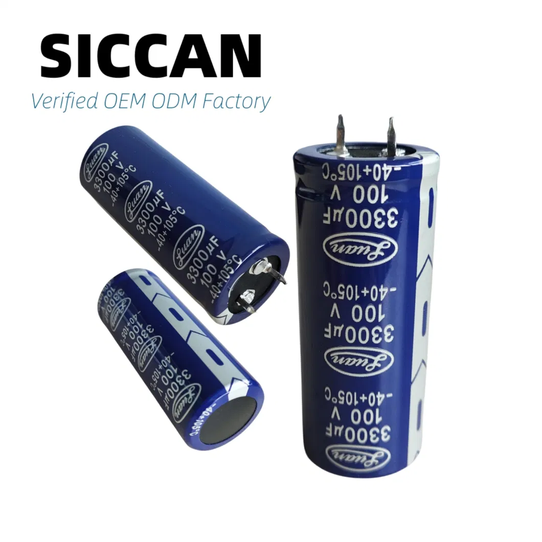 OEM Capacitors Electrolytic 3300UF 100V 25X60 10000hrs High Quality Manufacturer