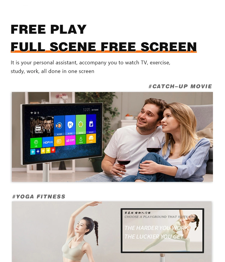 Interactive 32 Inch Stand by Me Smart Television in Cell Touch xBox Switch PS5 Game Monitor LCD Screen Movable TV